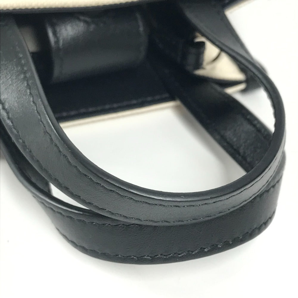JIMMY CHOO Studded Mini N/S Tote CZM Mini N/S Logo Tote Bag, Two-Tone Leather/Canvas Handbag, Unisex, Black