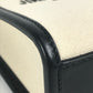 JIMMY CHOO Studded Mini N/S Tote CZM Mini N/S Logo Tote Bag, Two-Tone Leather/Canvas Handbag, Unisex, Black