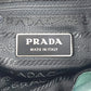 PRADA Two-Tone Triangle Logo Plaque Backpack in Leather/Nylon, Unisex, Green