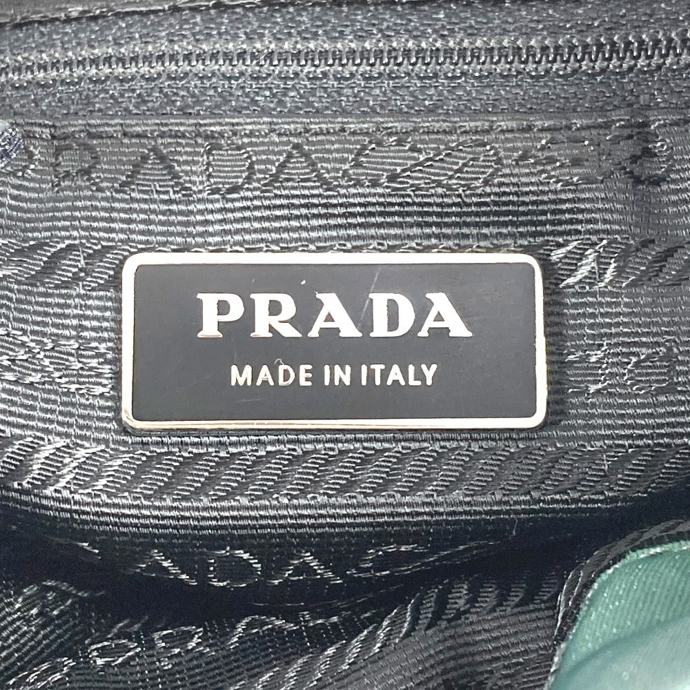 PRADA Two-Tone Triangle Logo Plaque Backpack in Leather/Nylon, Unisex, Green
