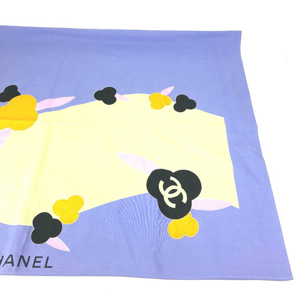 CHANEL Camellia Interior CC Coco Mark Logo Living Goods Dining Room Rectangular Multi-Cover Cloth Towel Cotton Women's Purple