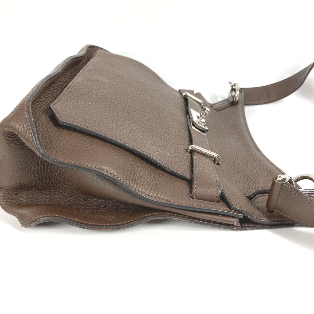 HERMES Gypsiere 34 Crossbody Flap Shoulder Bag in Taurillon Clemence Leather, Dark Brown, Unisex