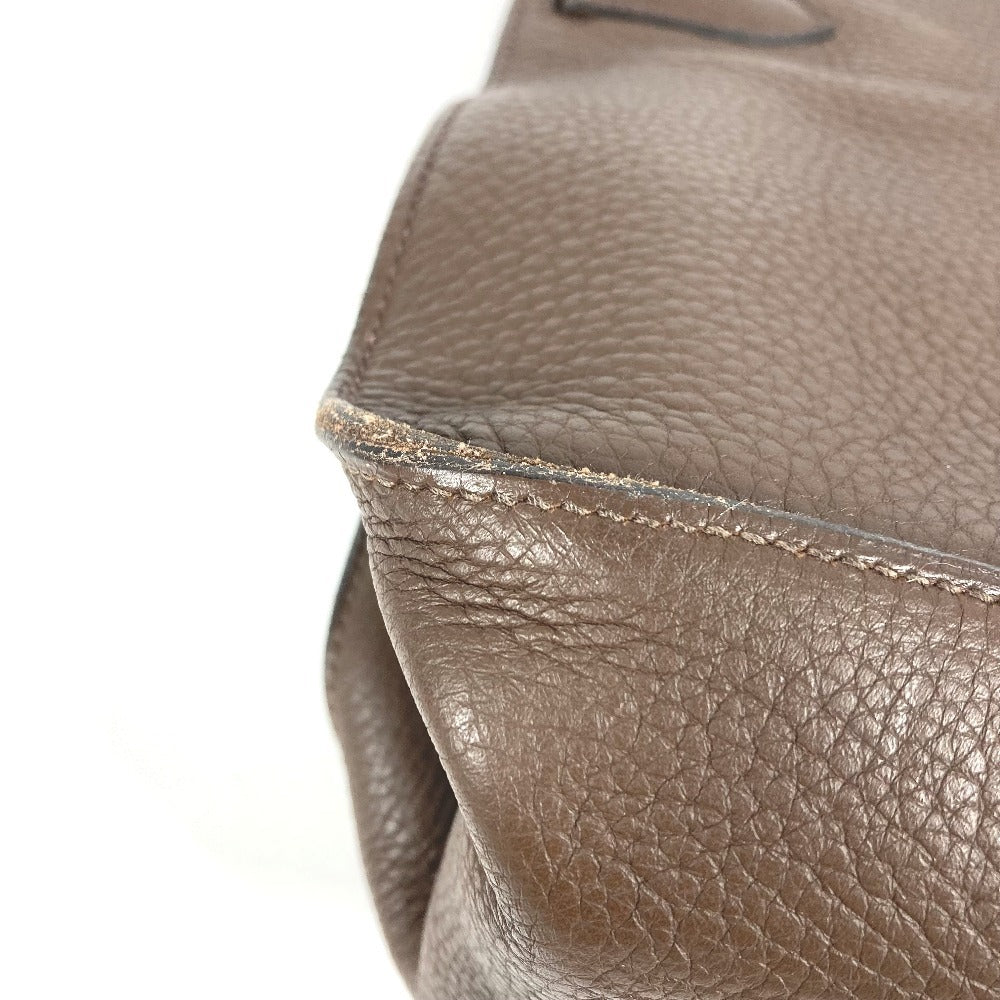 HERMES Gypsiere 34 Crossbody Flap Shoulder Bag in Taurillon Clemence Leather, Dark Brown, Unisex