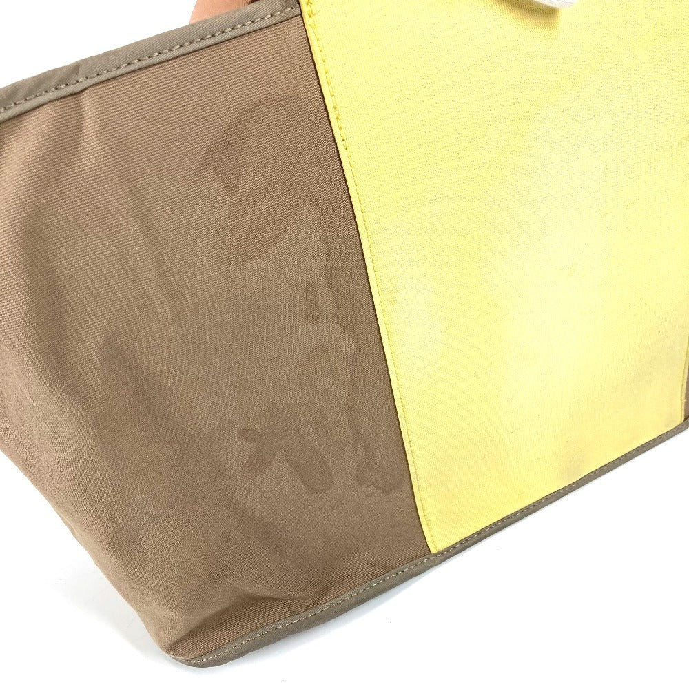 HERMES Bicolor Cabag Elan PM Cabag Elan PM Shoulder Bag/Tote Bag in Leather/Canvas, Unisex, Beige