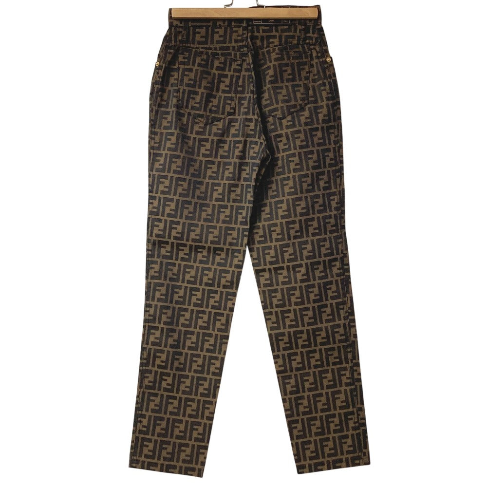 FENDI vintage Zucca logo Long pants, trousers, apparel, bottoms Pants polyester / cotton Brown Used