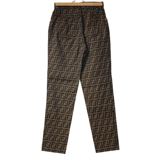 FENDI vintage Zucca logo Long pants, trousers, apparel, bottoms Pants polyester / cotton Brown Used