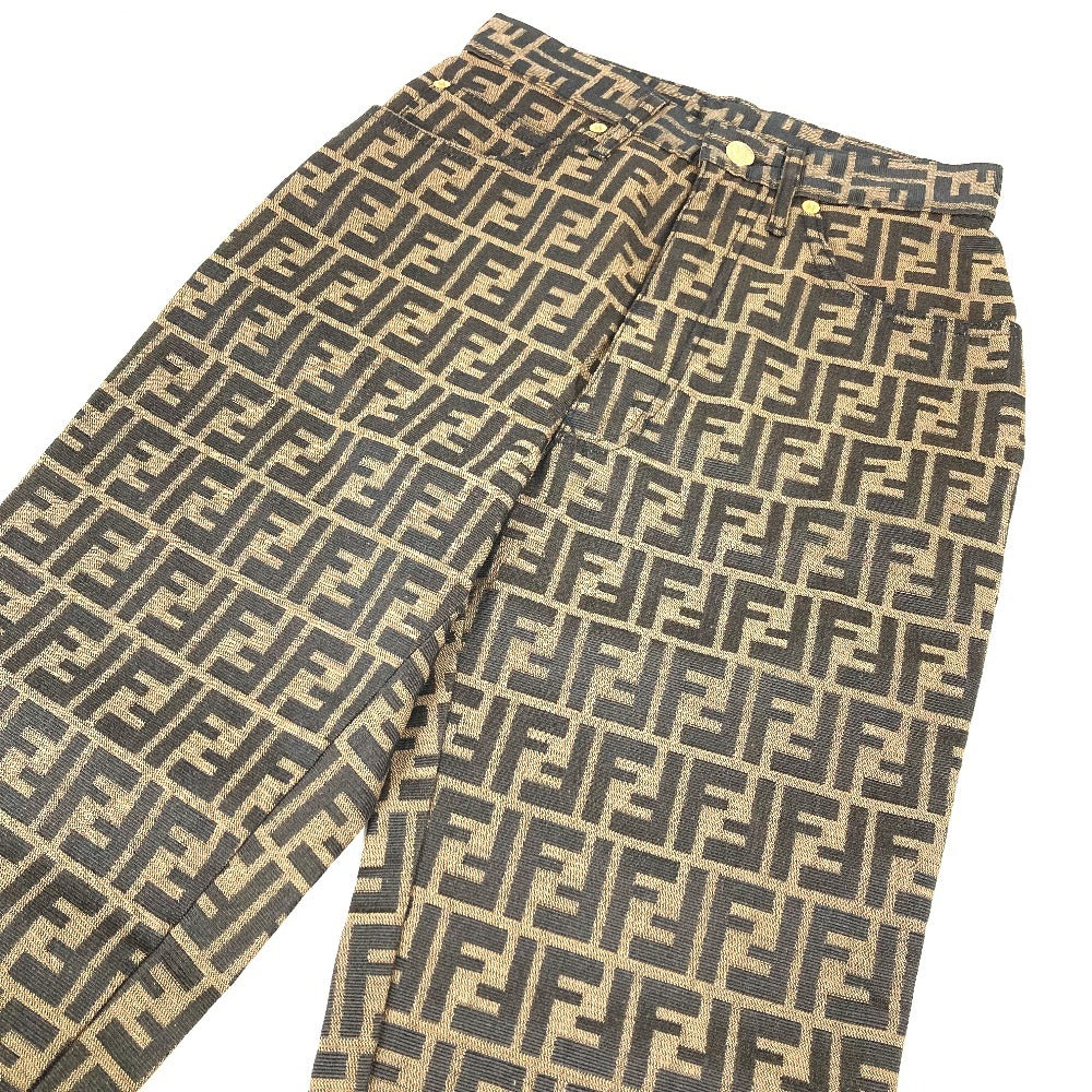 FENDI vintage Zucca logo Long pants, trousers, apparel, bottoms Pants polyester / cotton Brown Used