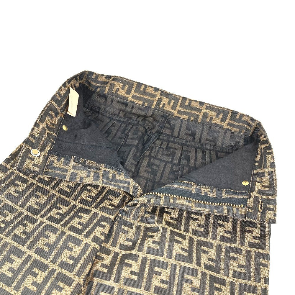 FENDI vintage Zucca logo Long pants, trousers, apparel, bottoms Pants polyester / cotton Brown Used
