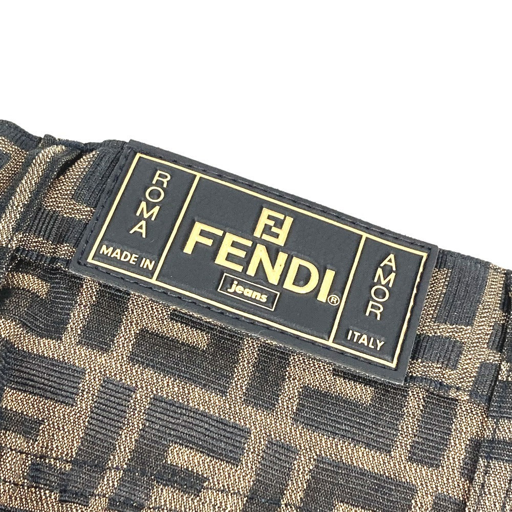 FENDI vintage Zucca logo Long pants, trousers, apparel, bottoms Pants polyester / cotton Brown Used