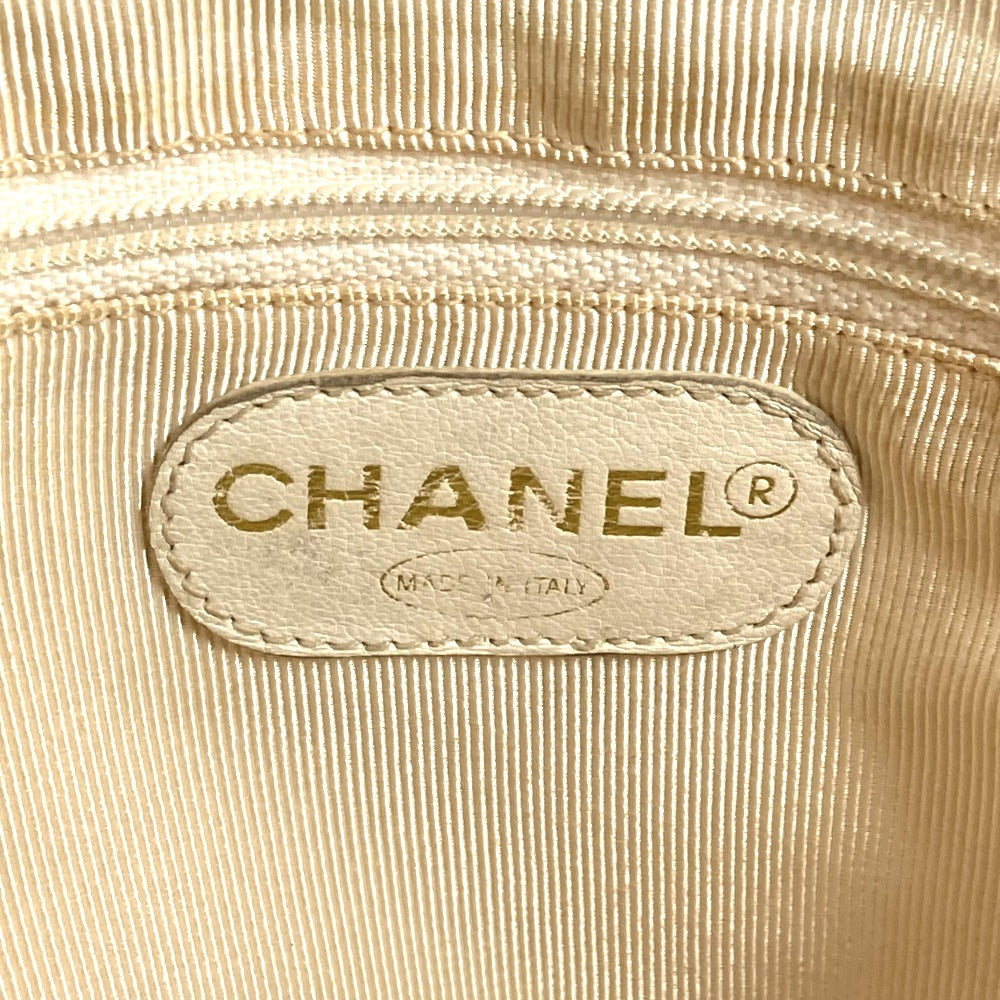 Vintage CHANEL CC Coco Mark Logo Triple Coco Shoulder Tote Bag with Double Chain, Caviar Leather, Yellow
