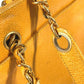 Vintage CHANEL CC Coco Mark Logo Triple Coco Shoulder Tote Bag with Double Chain, Caviar Leather, Yellow
