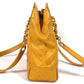 Vintage CHANEL CC Coco Mark Logo Triple Coco Shoulder Tote Bag with Double Chain, Caviar Leather, Yellow