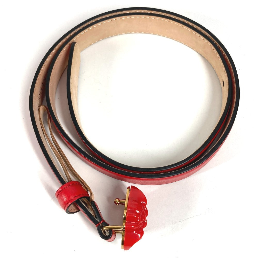 VERSACE Thin belt medusa logo Accessories Buckle Belt for Bottoms belt Leather Red Used