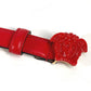 VERSACE Thin belt medusa logo Accessories Buckle Belt for Bottoms belt Leather Red Used