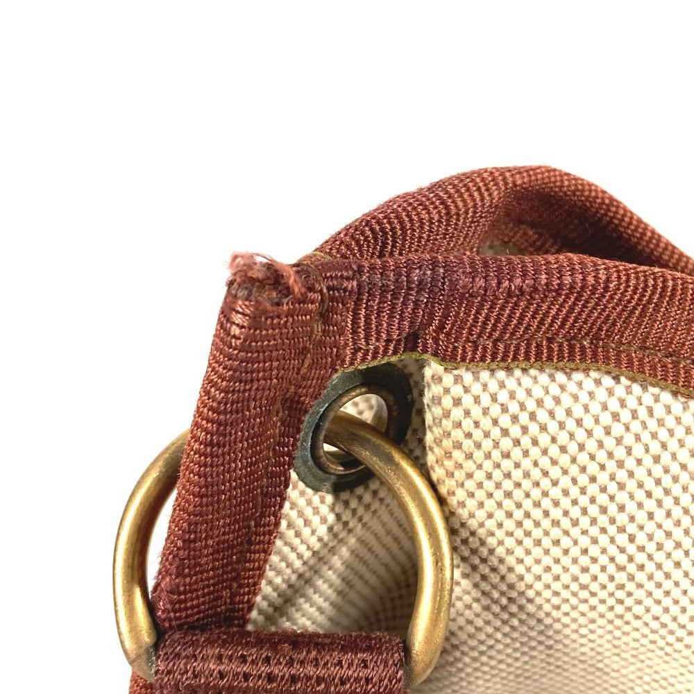 HERMES Vintage Rodeo Bag, Crossbody Pochette Shoulder Bag, Toile H, Unisex, Beige