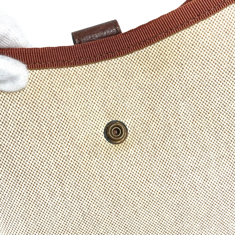 HERMES Vintage Rodeo Bag, Crossbody Pochette Shoulder Bag, Toile H, Unisex, Beige