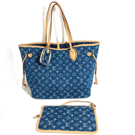 LOUIS VUITTON M13192 モノグラムデニム ネヴァーフル MM ネヴァーフルMM カバン ショルダーバッグ 肩掛け ポーチ付き トートバッグ モノグラムデニムキャンバス ユニセックス ブルー