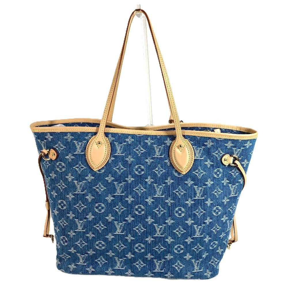 LOUIS VUITTON M13192 Monogram Denim Neverfull MM Shoulder Bag with Pouch, Tote Bag, Monogram Denim Canvas, Unisex, Blue