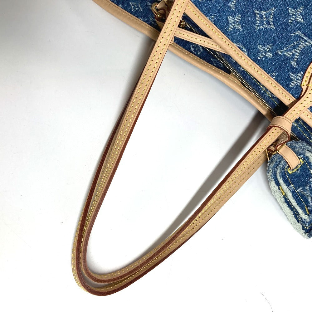LOUIS VUITTON M13192 Monogram Denim Neverfull MM Shoulder Bag with Pouch, Tote Bag, Monogram Denim Canvas, Unisex, Blue