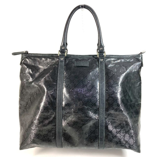 GUCCI 201482 旅行バッグ トラベルバッグ GG インプリメ カバン 肩掛け トートバッグ ボストンバッグ ショルダーバッグ レザー レディース ブラック
