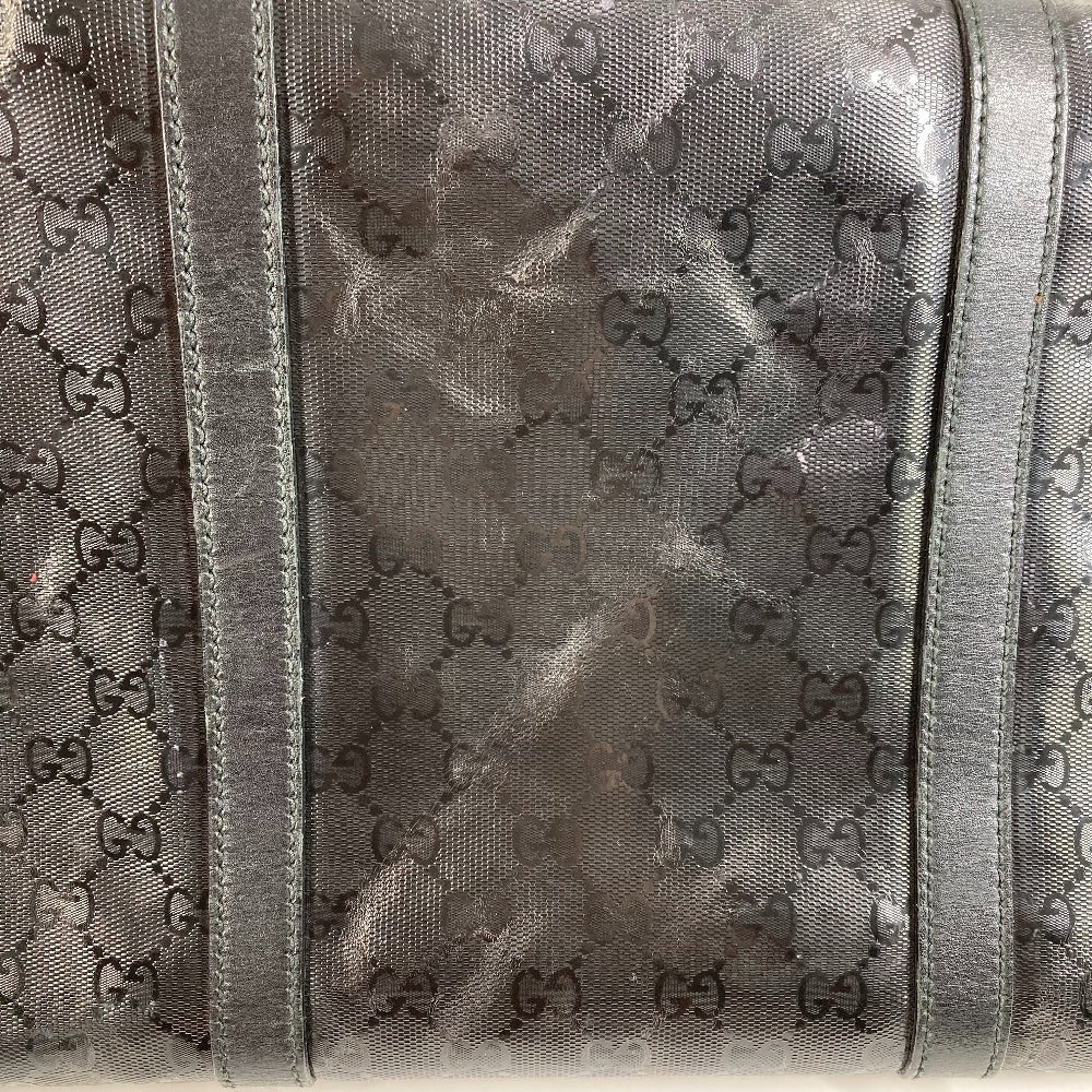 GUCCI 201482 旅行バッグ トラベルバッグ GG インプリメ カバン 肩掛け トートバッグ ボストンバッグ ショルダーバッグ レザー レディース ブラック