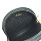CARTIER Panther Logo Compact Wallet with Round Zipper, Unisex Leather, Black