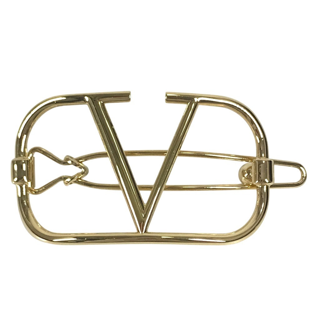 VALENTINO 4W2J0H38MET ヘアアクセサリー Vロゴ アクセサリー ヘアクリップ ヘアピン バレッタ メタル レディース ゴールド