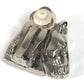 HERMES Cheval Horse Logo Earrings, Metal, Silver, for Women