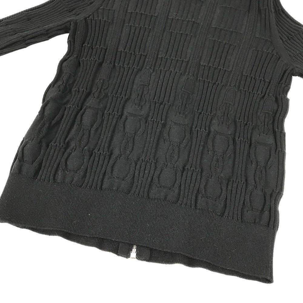 HERMES 2025 Spring/Summer Collection Mors à Jouet Apparel Outerwear Long Sleeve Cardigan with Bit Logo, Silk, Women's, Black