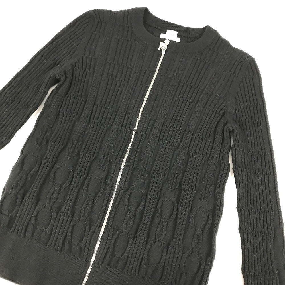 HERMES 2025 Spring/Summer Collection Mors à Jouet Apparel Outerwear Long Sleeve Cardigan with Bit Logo, Silk, Women's, Black