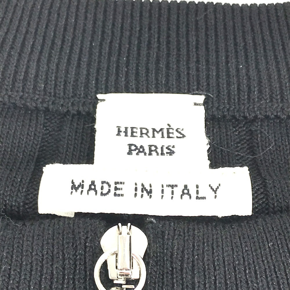 HERMES 2025 Spring/Summer Collection Mors à Jouet Apparel Outerwear Long Sleeve Cardigan with Bit Logo, Silk, Women's, Black