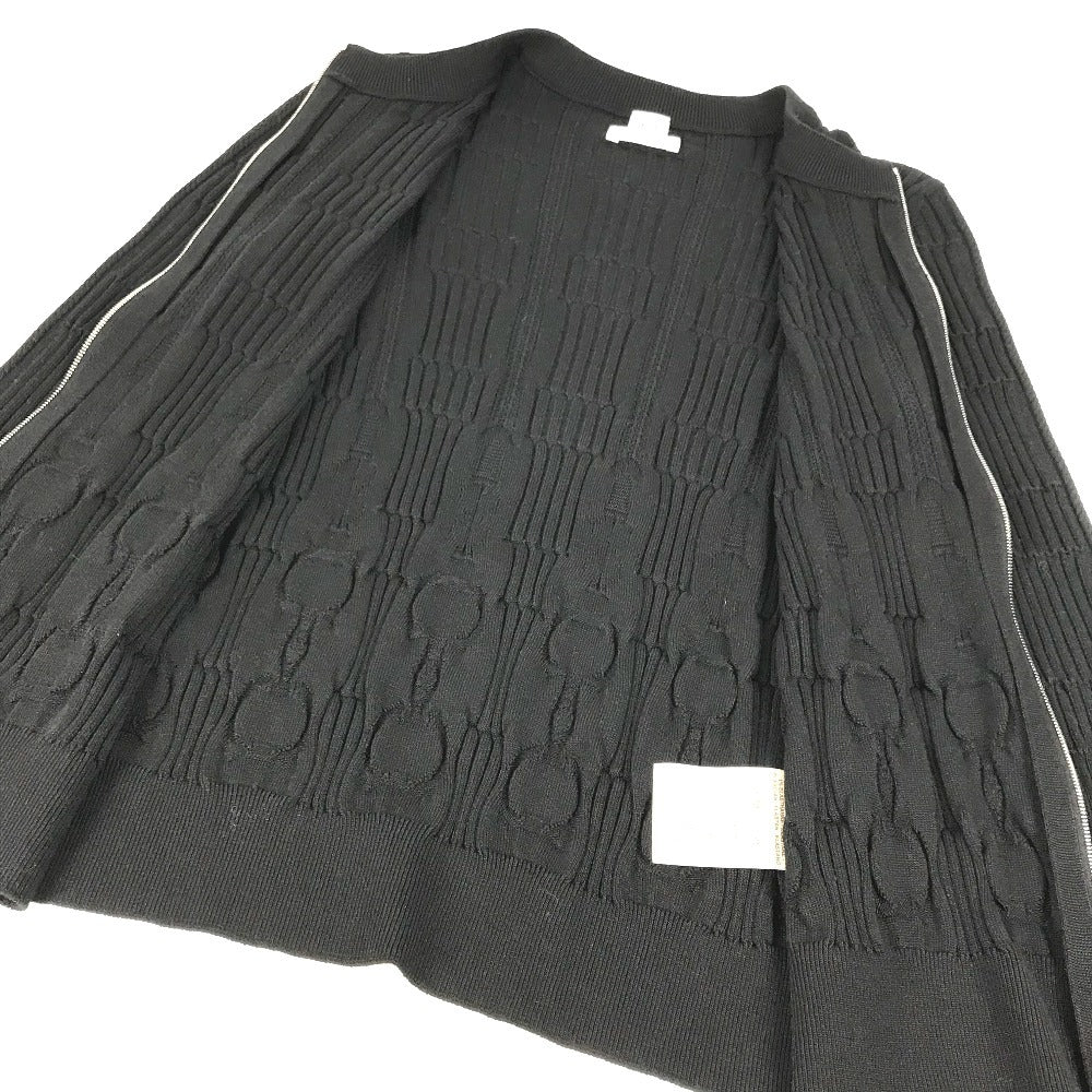 HERMES 2025 Spring/Summer Collection Mors à Jouet Apparel Outerwear Long Sleeve Cardigan with Bit Logo, Silk, Women's, Black
