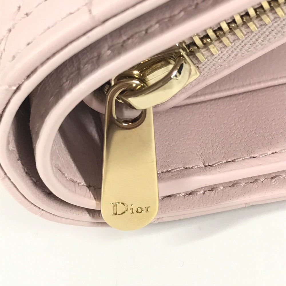 Christian Dior S6022ONMJ_M413 カナージュ レディディオール 日本限定 My Dior Dittany ウォレット コンパクトウォレット 2つ折り財布 ラムスキン レディース ピンク