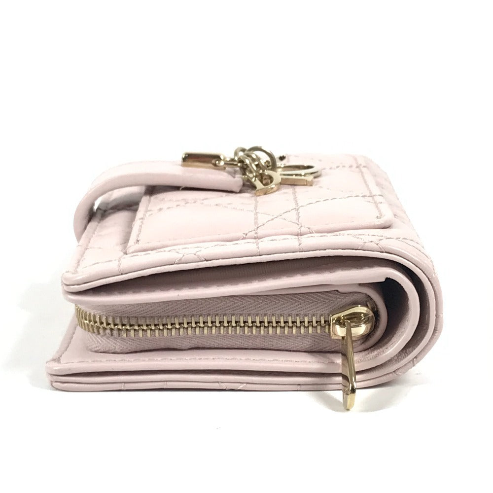 Christian Dior S6022ONMJ_M413 カナージュ レディディオール 日本限定 My Dior Dittany ウォレット コンパクトウォレット 2つ折り財布 ラムスキン レディース ピンク