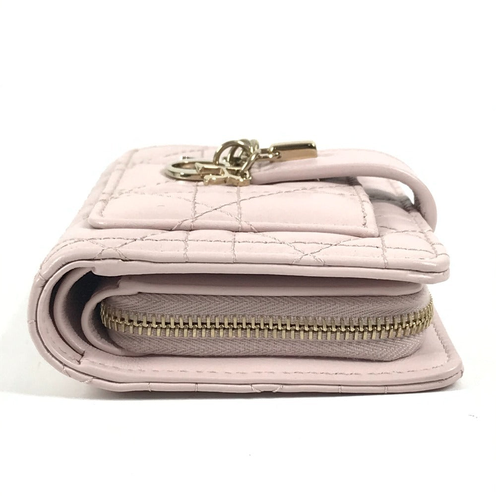 Christian Dior S6022ONMJ_M413 カナージュ レディディオール 日本限定 My Dior Dittany ウォレット コンパクトウォレット 2つ折り財布 ラムスキン レディース ピンク