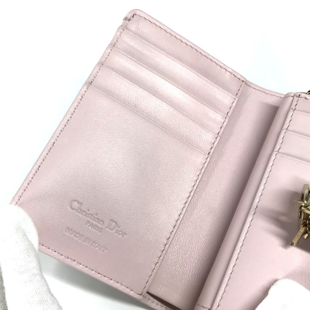 Christian Dior S6022ONMJ_M413 カナージュ レディディオール 日本限定 My Dior Dittany ウォレット コンパクトウォレット 2つ折り財布 ラムスキン レディース ピンク