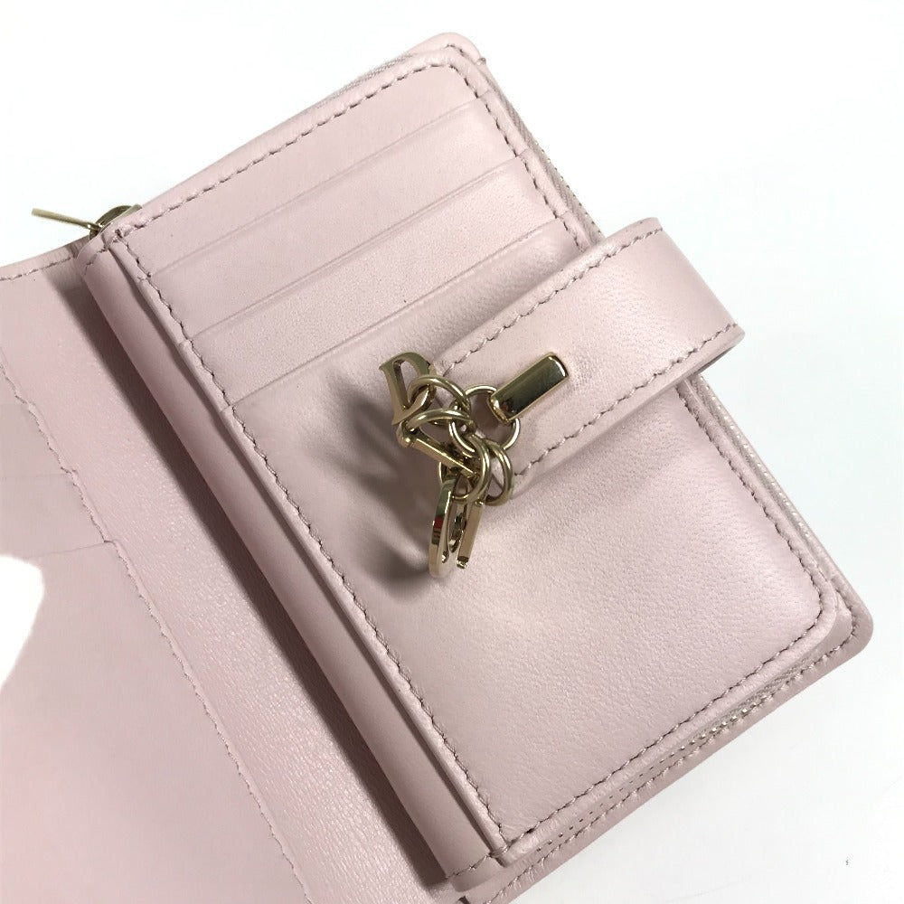 Christian Dior S6022ONMJ_M413 カナージュ レディディオール 日本限定 My Dior Dittany ウォレット コンパクトウォレット 2つ折り財布 ラムスキン レディース ピンク
