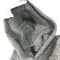 CHROME HEARTS Men's Gray Cashmere Hoodie with Leather Patch, Tag, and Cross Stitch. Long Sleeve Knit.