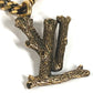 LOUIS VUITTON MP2780 LVロゴ ヴィンテージ加工 ペンダント・LVウッド ジュエリー アクセサリー チェーンネックレス ネックレス メタル ユニセックス ゴールド
