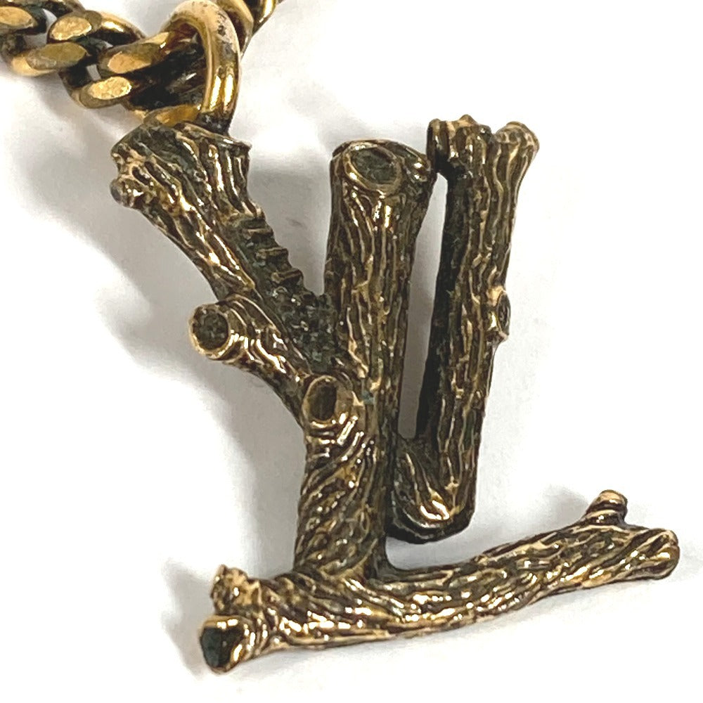 LOUIS VUITTON MP2780 LVロゴ ヴィンテージ加工 ペンダント・LVウッド ジュエリー アクセサリー チェーンネックレス ネックレス メタル ユニセックス ゴールド