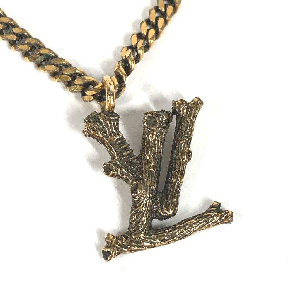 LOUIS VUITTON MP2780 LVロゴ ヴィンテージ加工 ペンダント・LVウッド ジュエリー アクセサリー チェーンネックレス ネックレス メタル ユニセックス ゴールド