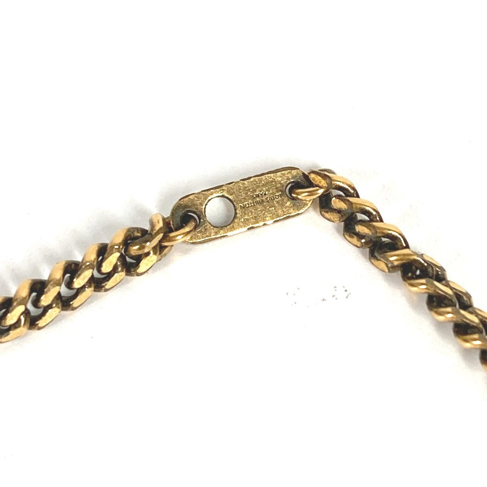 LOUIS VUITTON MP2780 LVロゴ ヴィンテージ加工 ペンダント・LVウッド ジュエリー アクセサリー チェーンネックレス ネックレス メタル ユニセックス ゴールド