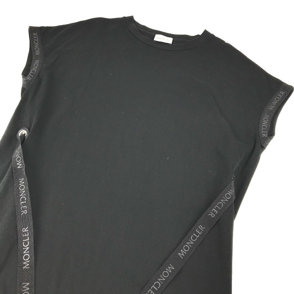 MONCLER Short Sleeve Logo T-Shirt Dress, Cotton, Women's, Black