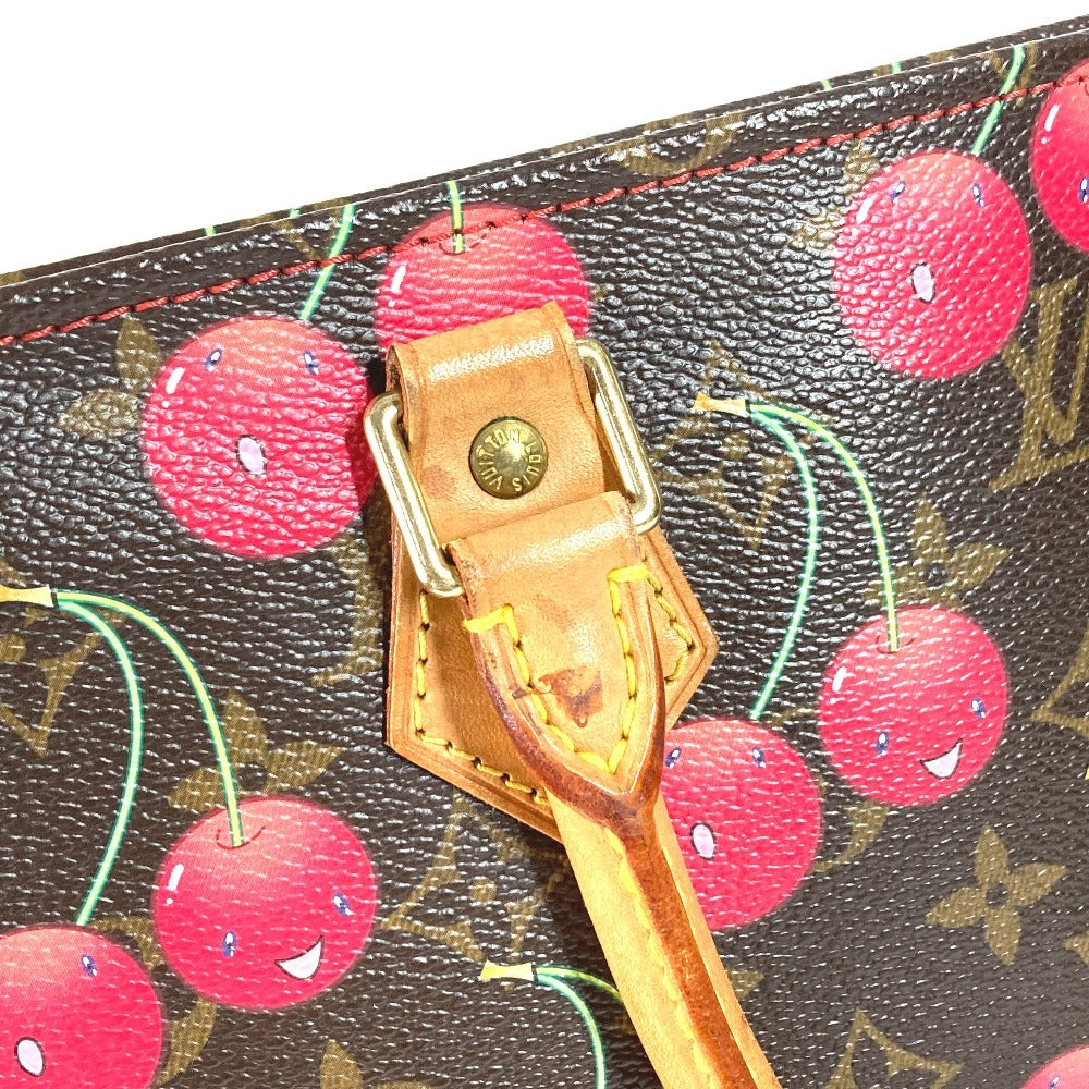 LOUIS VUITTON M95010 モノグラム チェリー 村上隆 サック プラ サックプラ カバン トートバッグ 縦型トート ショルダーバッグ モノグラムキャンバス ユニセックス ブラウン