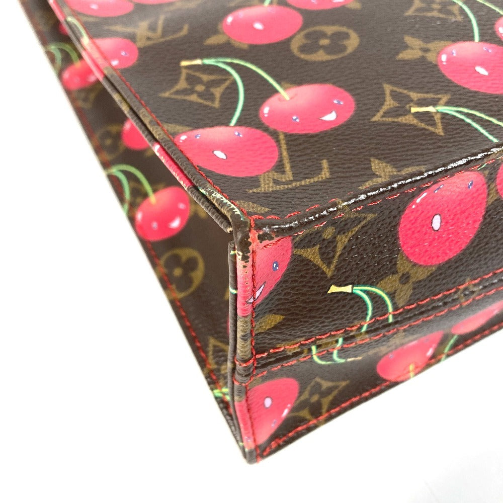 LOUIS VUITTON M95010 モノグラム チェリー 村上隆 サック プラ サックプラ カバン トートバッグ 縦型トート ショルダーバッグ モノグラムキャンバス ユニセックス ブラウン