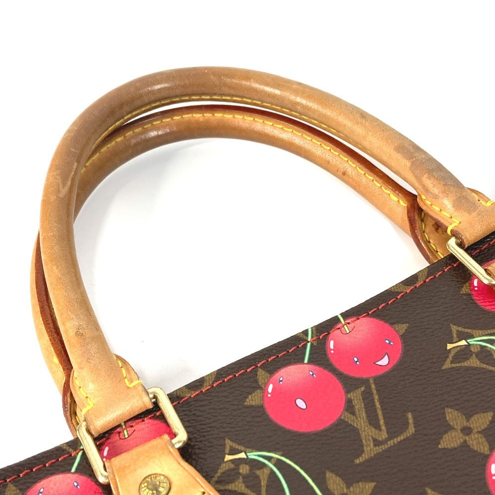 LOUIS VUITTON M95010 モノグラム チェリー 村上隆 サック プラ サックプラ カバン トートバッグ 縦型トート ショルダーバッグ モノグラムキャンバス ユニセックス ブラウン