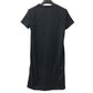 HERMES 半袖 シャツワンピ 刺繍入り モザイク Hロゴ ポケット アパレル Tシャツワンピース ラウンドネック ワンピース コットン レディース ブラック