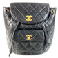 CHANEL CC Coco Mark Logo Vintage Matelasse Quilted Chain Backpack Leather Rucksack Women's Black
