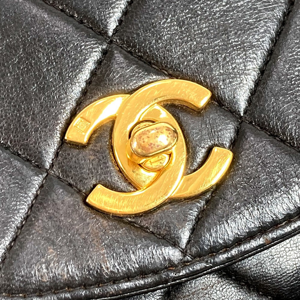 CHANEL CC Coco Mark Logo Vintage Matelasse Quilted Chain Backpack Leather Rucksack Women's Black