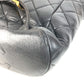 CHANEL CC Coco Mark Logo Vintage Matelasse Quilted Chain Backpack Leather Rucksack Women's Black